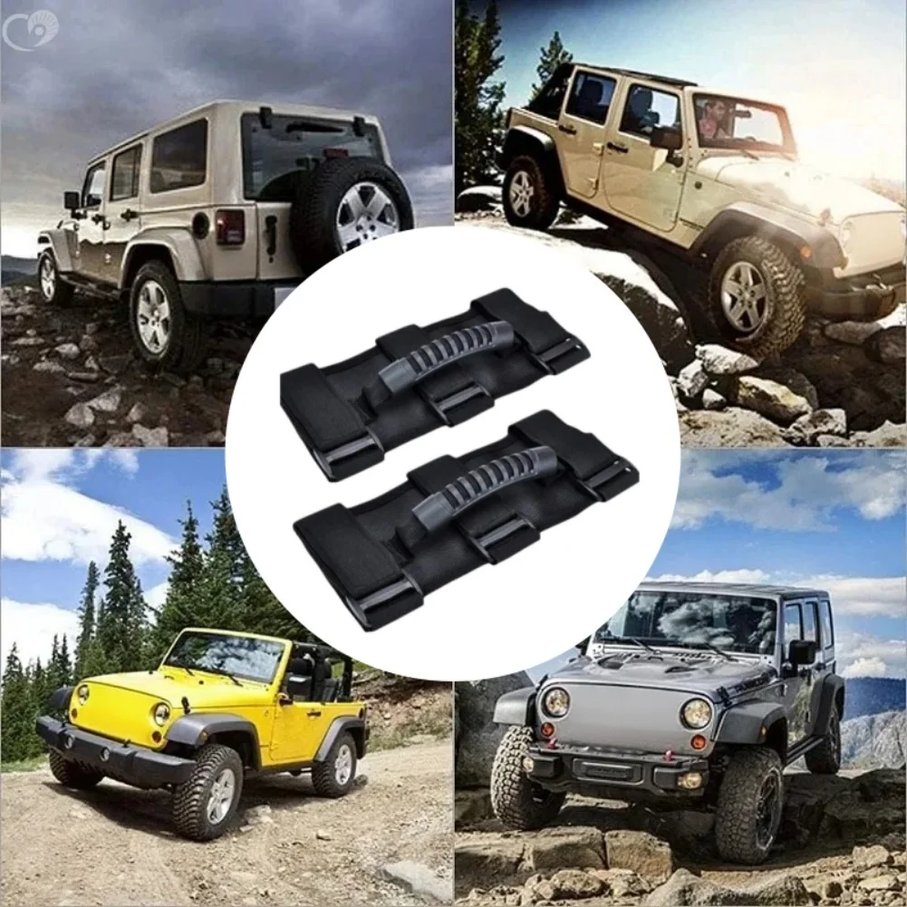 Side Grab Handle 2PCS for Jeep For Wrangler Roll Bar Compatible with For YJ TJ LJ For JK For JL For JLU For JKU Models