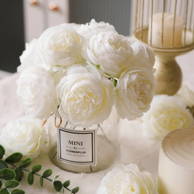 5/10 Stücke Pfingstrose Künstliche Blumen Bouquet 20 CM Gefälschte Blumen für Home Room Decor Garten Hochzeit Dekoration DIY Vase Pflanze Ornament – Detail 1