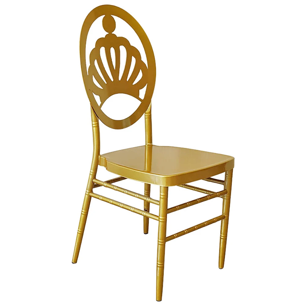 Golden Metal Iron Round Stacking Unique Craft Wedding Luxury Cheap Banquet Chairs For Party Event