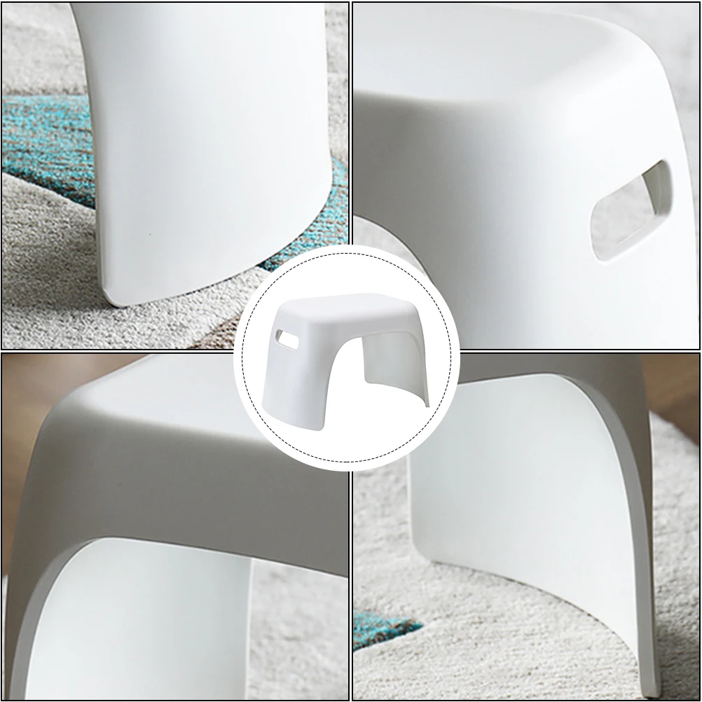 Sturdy Anti-Slip s Plastic Bathroom Footstool Home Stackable Pp Sitting Simple Footstool Plastic Stool Home