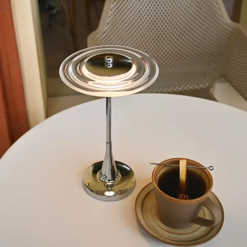 Nordic Led Table Lamp Flying Saucer Shape Rechargeable Led Lamp Touch Switch Decorative Standing Lights Bedroom Bedside Desktop