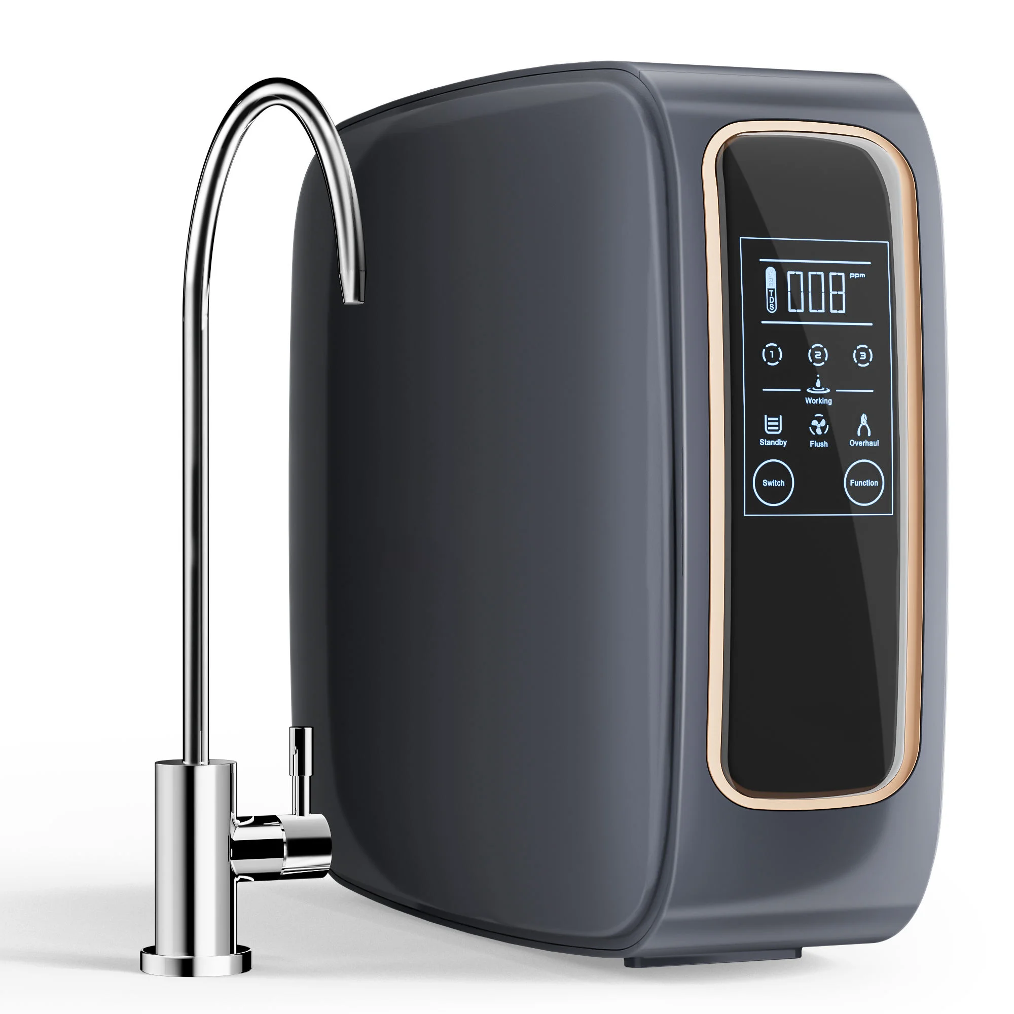 800G Under-sink Water Purifier Tankless 3-Stage Water Filter System Self-Cleaning TDS Monitoring Replacement Household