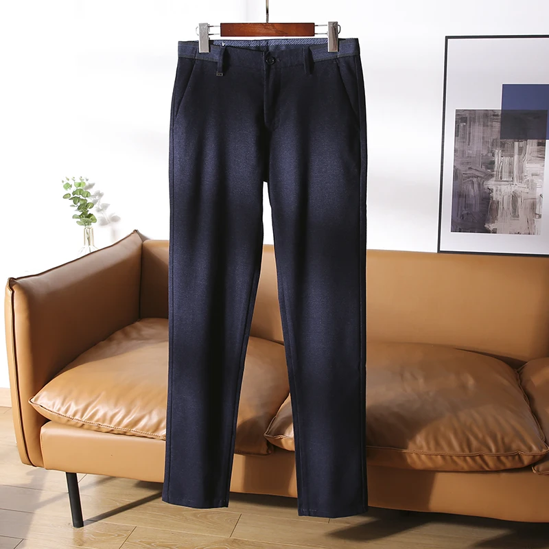 

Autumn Winter Slim Straight Leg Casual Pants 99 Pieces Faionable Urban Sle Mid-Low Waist Slightly Stretchy Long Trousers