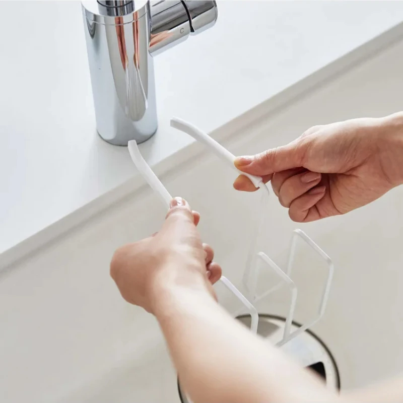 رف تصريف صنبور المطبخ المنزلي، رف تخزين إسفنجة كروية من أسلاك الفولاذ، فرشاة تنظيف، حوض تخزين، رف سلة معلق #2