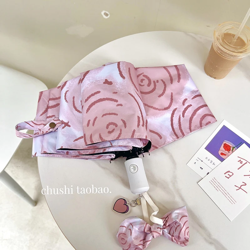 

Новый компактный складной солнцезащитный зонт с автоматическим открытием и закрытой защитой от ультрафиолета для женщин