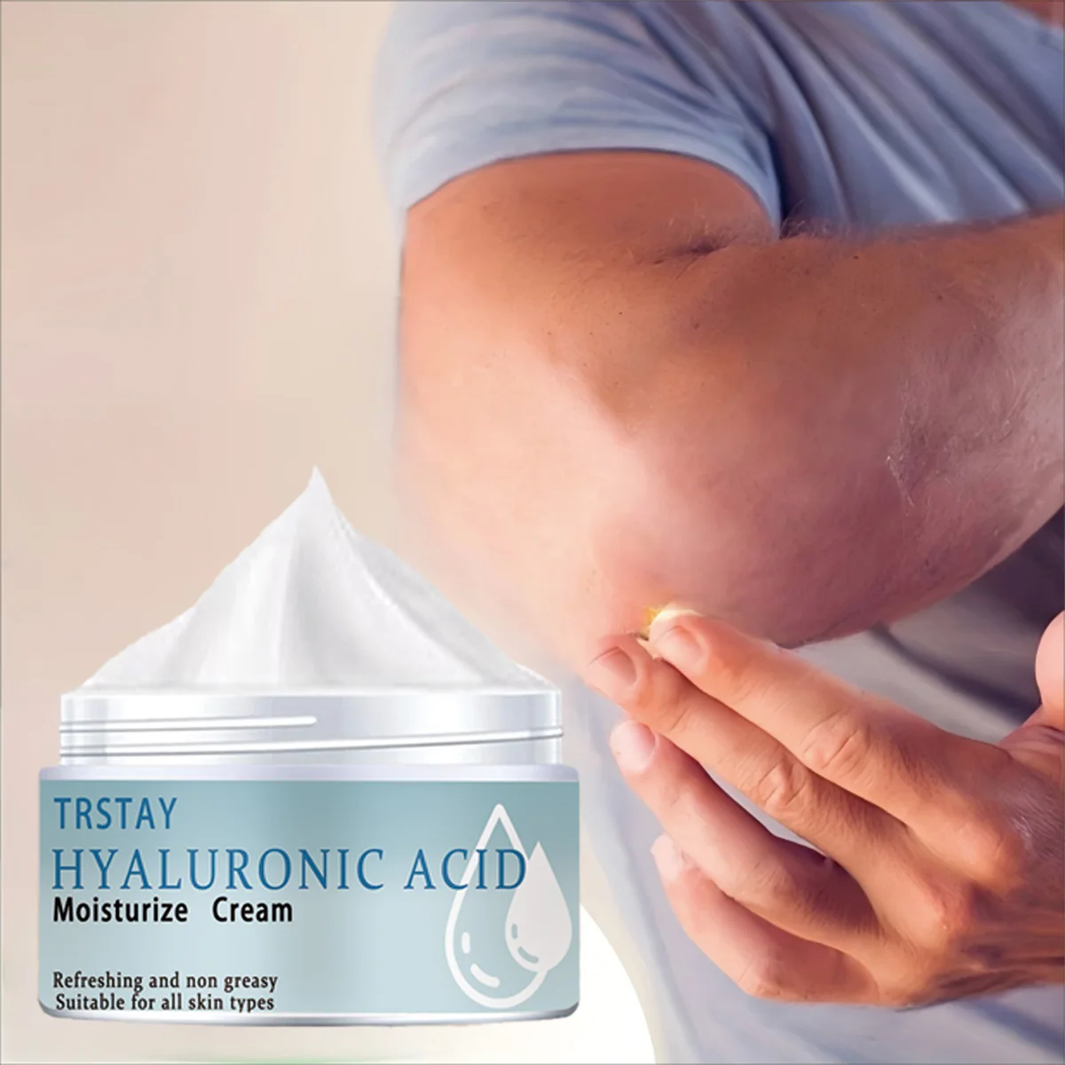 ヒアルロン酸保湿クリームは、さっぱりしていてベタつかず、あらゆる肌タイプに適しています。