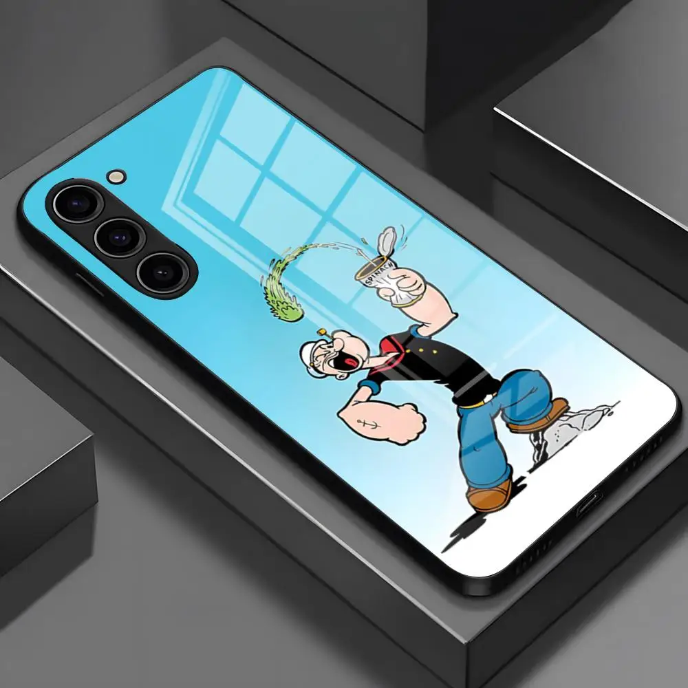 Cartoon Cool Popeyes Handyhülle für Samsung S26 S25 Edge Ultra S23 S22 S21 S20 Ultra Plus S24 Fe A54 A53 A25 Glasabdeckung