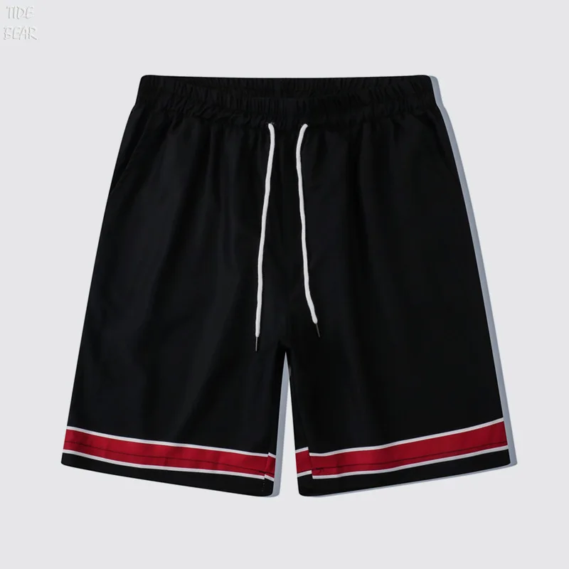 Spring summer men's fashion brand street digital print polyester youth baggy lapel shirt shorts set