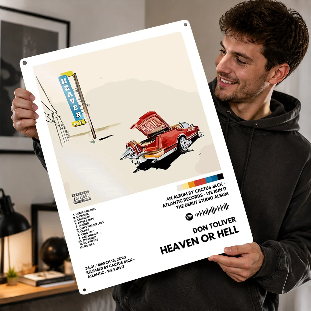 Don Toliver Heaven Or Hell Album Aluminum Poster Graphic Wall Art For Listening Room Personalized Metal Sign Housewarming Gift