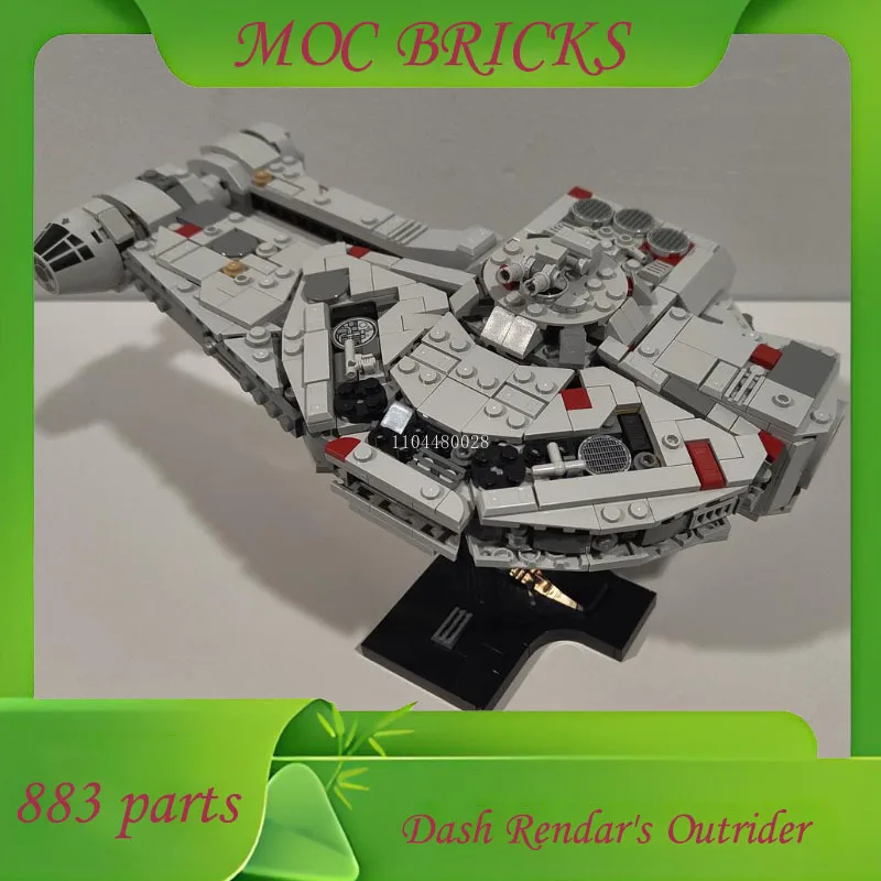 

В наличии 871 шт., серия космических кораблей Moc Dash, модель Rendar's Outrider, строительные блоки, кирпичи, игрушки для мальчиков, детские развивающие игрушки, подарок