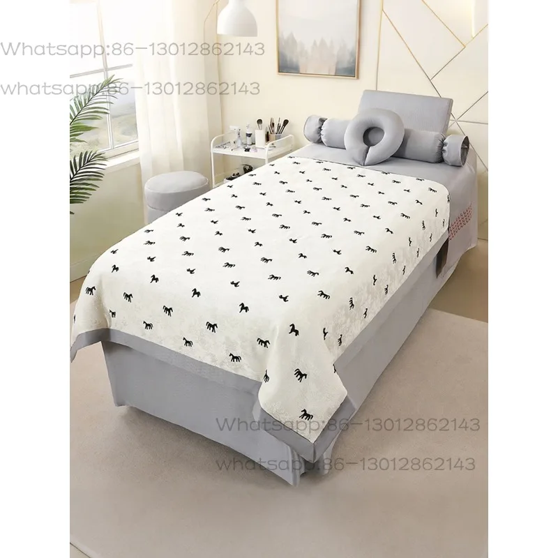 

High-end beauty bedspread four-piece light luxury new beauty salon special massage physiotherapy bedspread shampoo ear bed cover