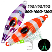 30g 40g 60g 80g 100g 120g Metal Jig Spoon Lure Artificial Bait Shore Slow Jigging Super Hard Bass Fishing Tackle