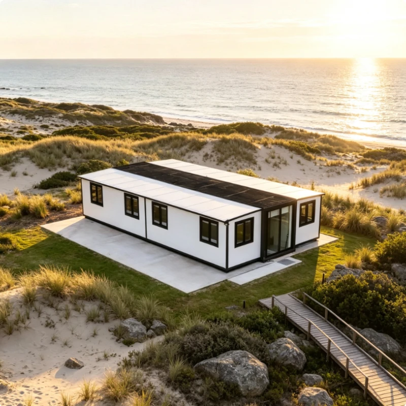 20ft Expandable Container House 2 3 Bedroom Modern Light Steel Frame Modular Home Prefabricated Double-wing Folding Mobile House