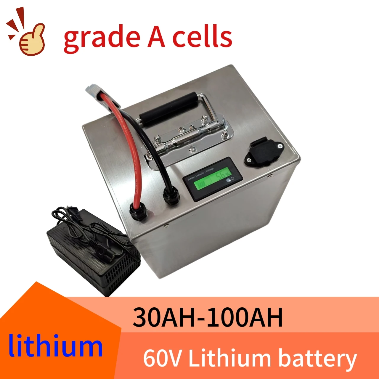 

60v 40ah li-ion battery pack with BMS 60v 40ah lithium for 3000w e-bike scooter bicycle motorcycle vehicle + 10A charger