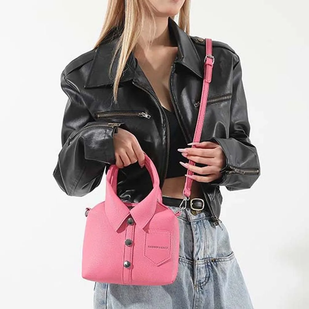 

Элегантная сумка через плечо в форме одежды, корейский стиль, креативная квадратная компактная сумка на плечо, женская сумка с магнитной текстурой и пуговицами