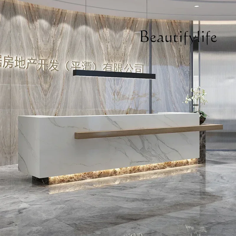 X Front Desk Cashier Hotel Marble Counter Custom Beauty Salon Bar Hall PaintBJ