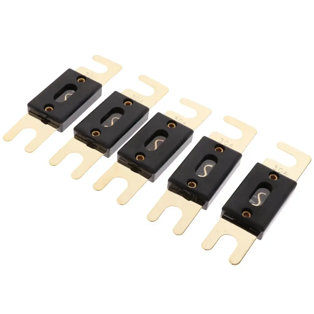Car ANL Fuse Block Gold Plated 30A 32V Reliable ANL Vehicle Fuses for Car Electronics and Fuse Modules view 2