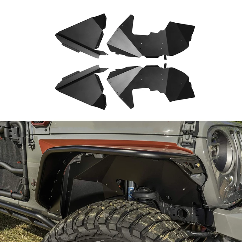 

Off-road 2/4 Doors Black Lightweight Aluminum Front Inner Fender Liner For Wrangler JL 2018+