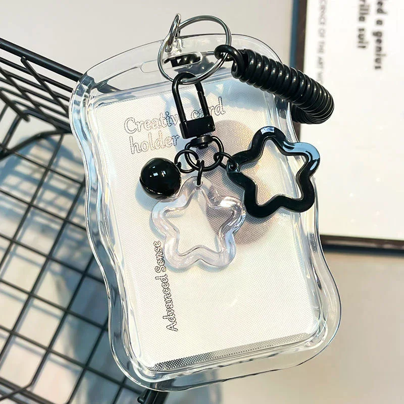 Kpop Photocard Holder Keychain Transparent Idol Photo Sleeves Bus Student Card Protector
