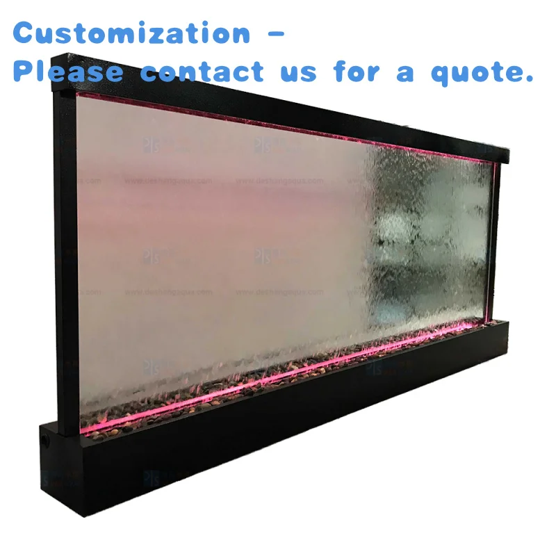 custom.China's Contemporary 2.5*2M Black Frame Stainless Steel Glass LED Indoor Outdoor Waterfall Garden Fountains