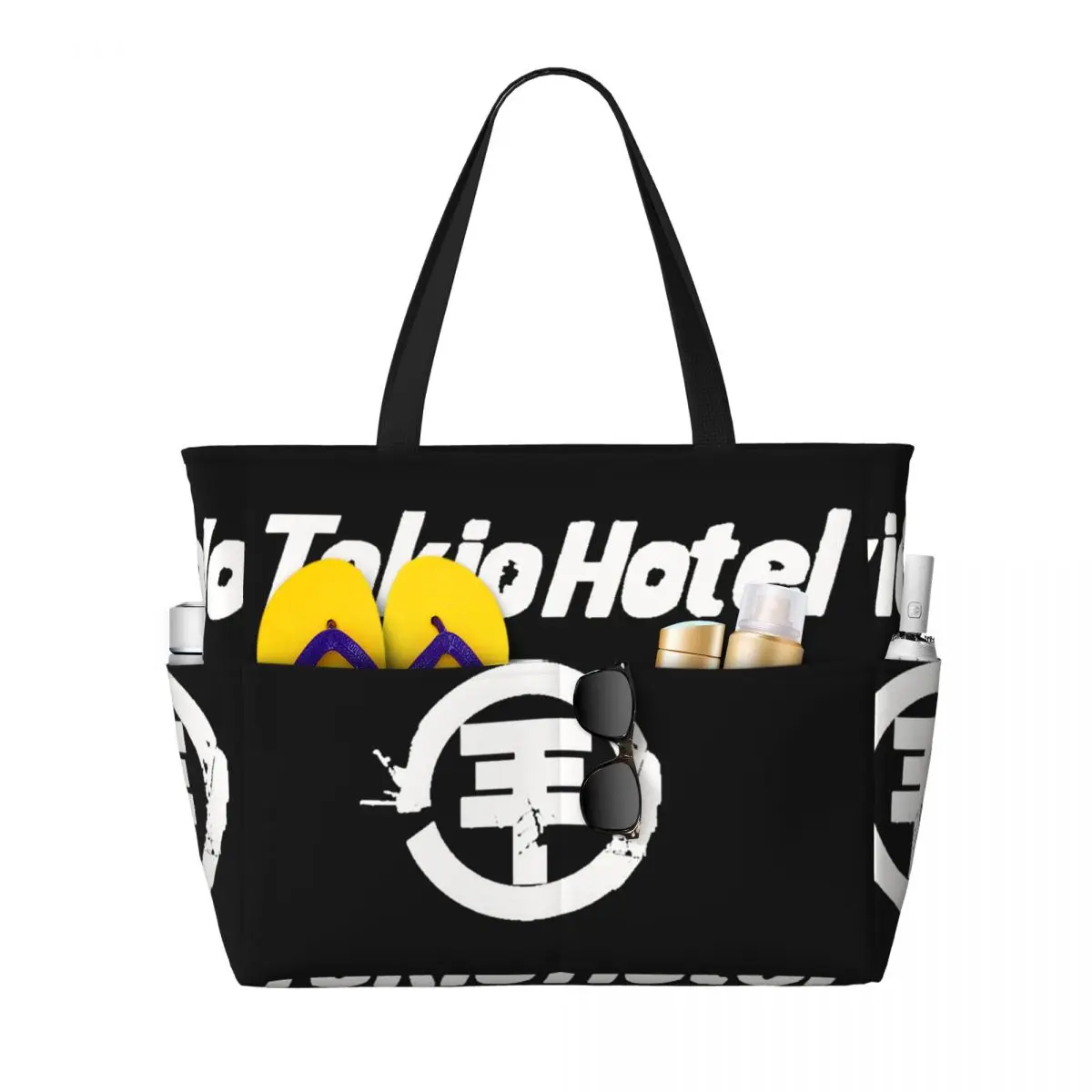 Tokio Hotel Logo Beach Tote Bag Sport Gym Yoga Duffle Large Tote Bag Women Travel Bag Fitness bag