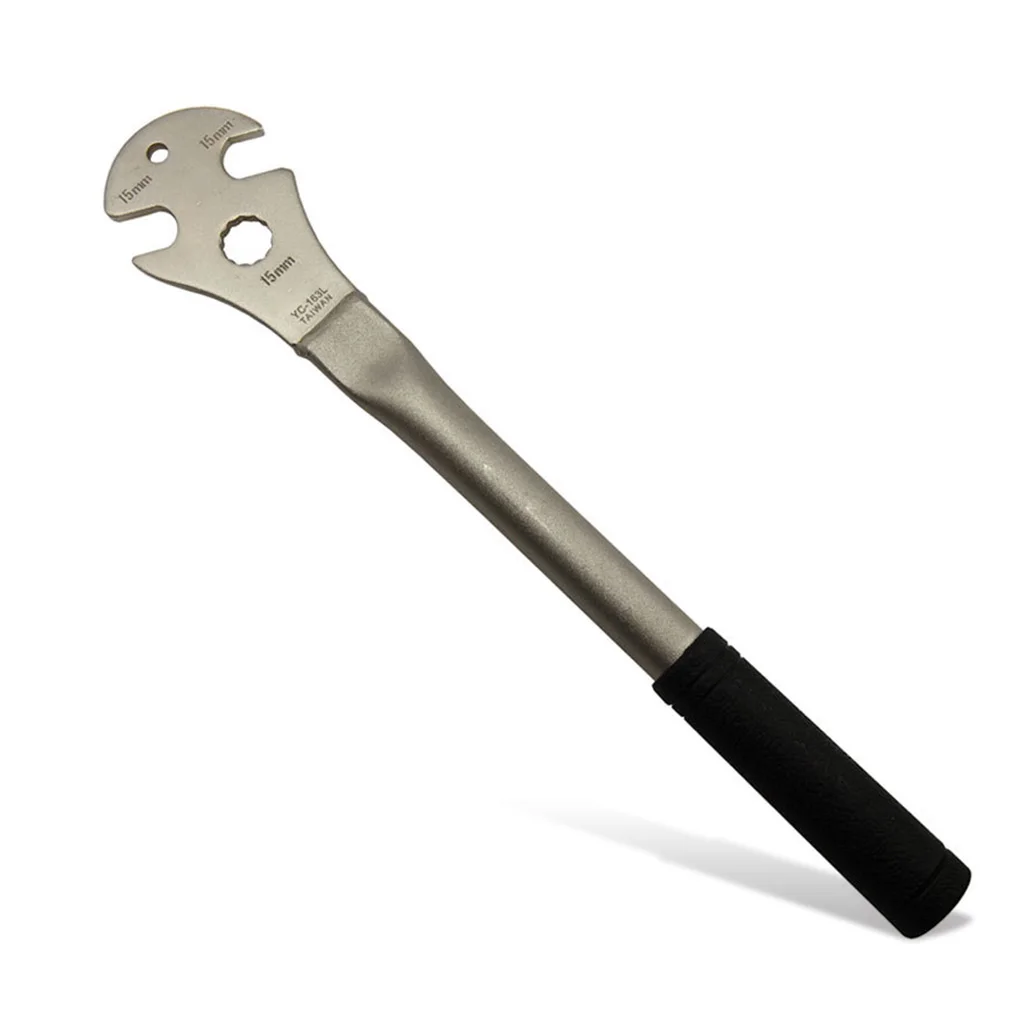 Bicycle Pedal Wrench Portable Hand Held Professional Rubber Handle Spanner Outside Activity Biking Repair Tool