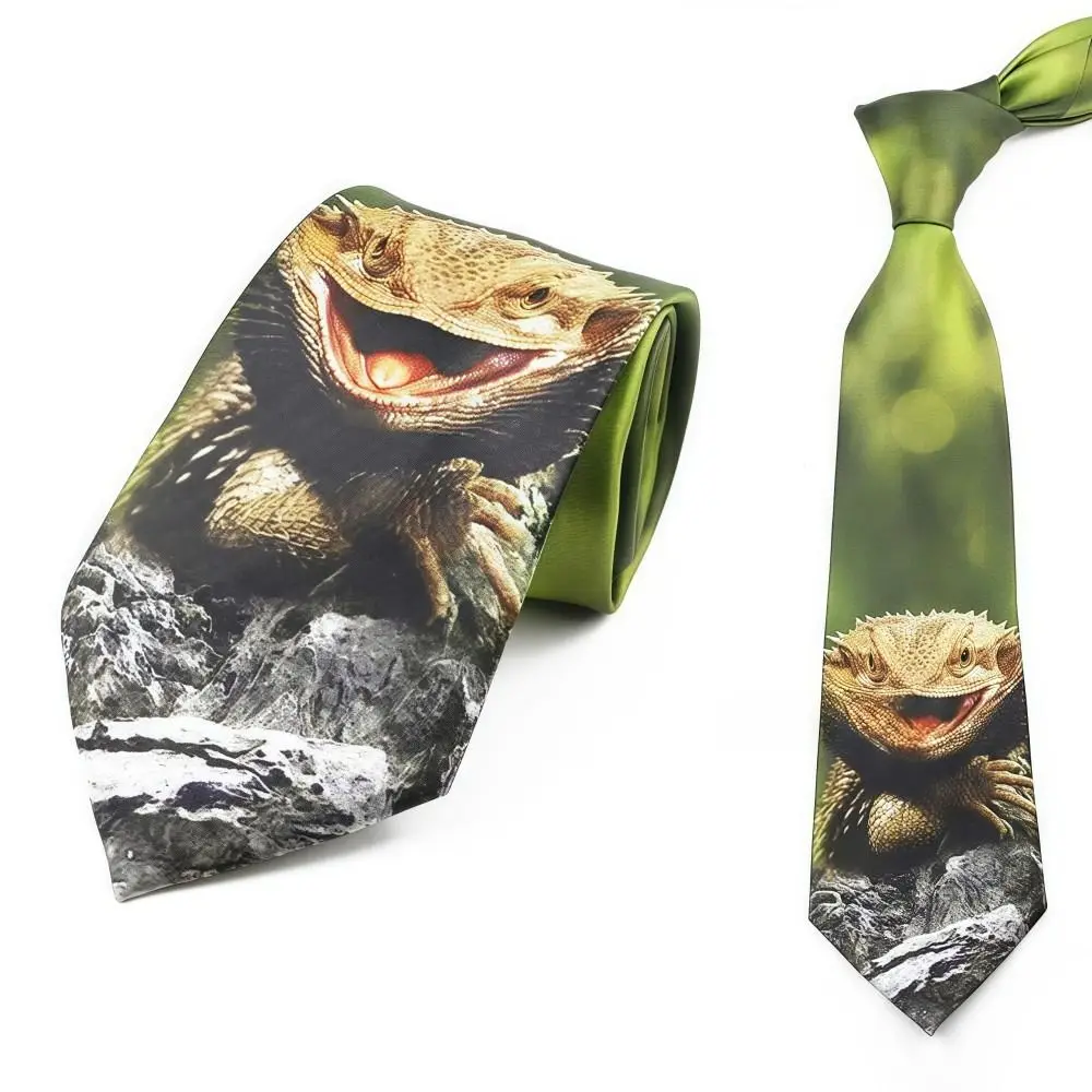 Fashion Soft Silk Men's Ties Graffiti Cat Dog Prints Casual Neckties Animal Theme Novelty Hand-tied Bow Tie Daily Wear/Party