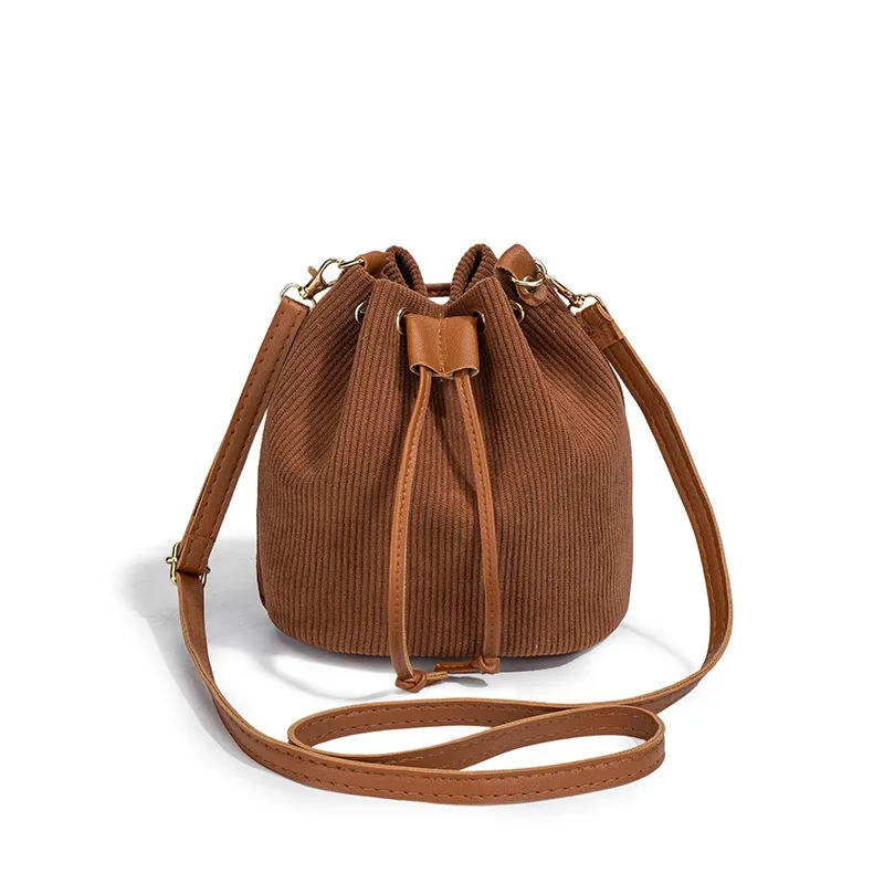 Velvet Crossbody Bag Delicate Messenger Bag Drawstring Bucket Bag Soft Commute Handbag For Commuting Leisure Handheld