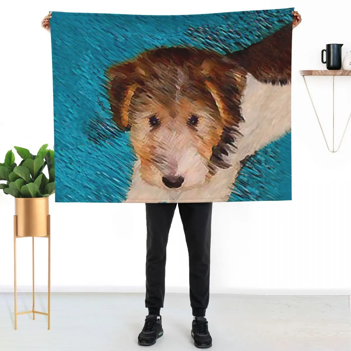 Wire Fox Terrier Puppy Throw Blanket Sofa Quilt Weighted Baby Luxury St blankets and throws heavy to sleep Blankets