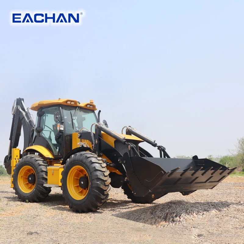 4WD Hydraulic Backhoe Loader Diesel Wheel Backhoe Loader Compact Farm Construction Machinery CE EPA Free Shipping Customized