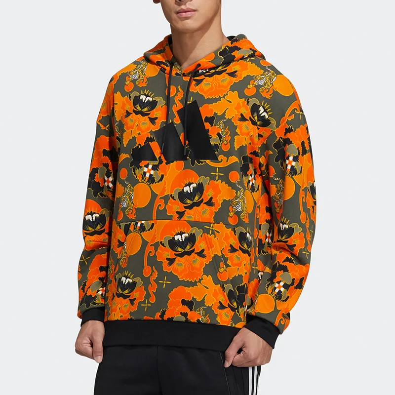 

Официальная аутентичная зимняя мужская модная теплая толстовка с капюшоном и принтом Adidas GT6492