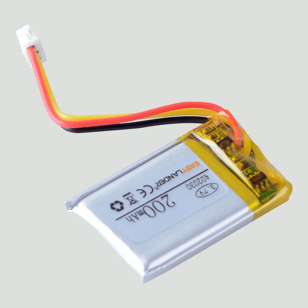 402030   Akumulator litowo-polimerowy LiPo 3,7 V 200 mAh JST ZH 1,5 mm 3-pinowe złącze do ręcznego GPS Mp3 bluetooth