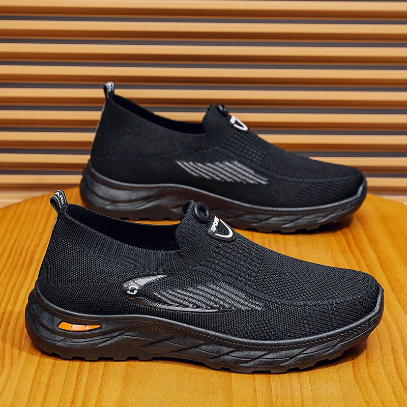 Hot Sale Casual Sneakers For Men Walking Shoes Breathable Knit Sneakers Man Slip-on Shoes Outdoor Platform Men's Running Shoes