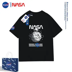 NASA Casual White Short Sleeve T-Shirt Men's Printed Cotton summer cotton T-shirt