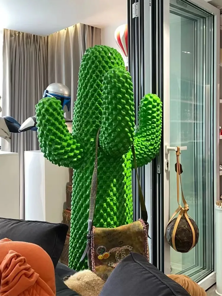 trend giant cactus coat and hat rack green custom landing decoration net red home living room sculpture Italian