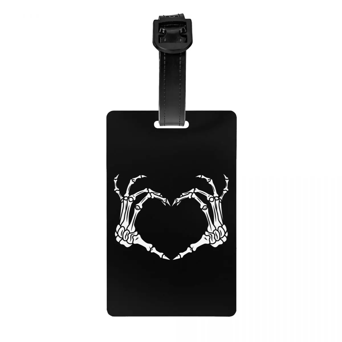 Custom Skeleton Hand Heart Luggage Tags for Suitcases Funny Halloween Baggage Tags Privacy Cover Name ID Card