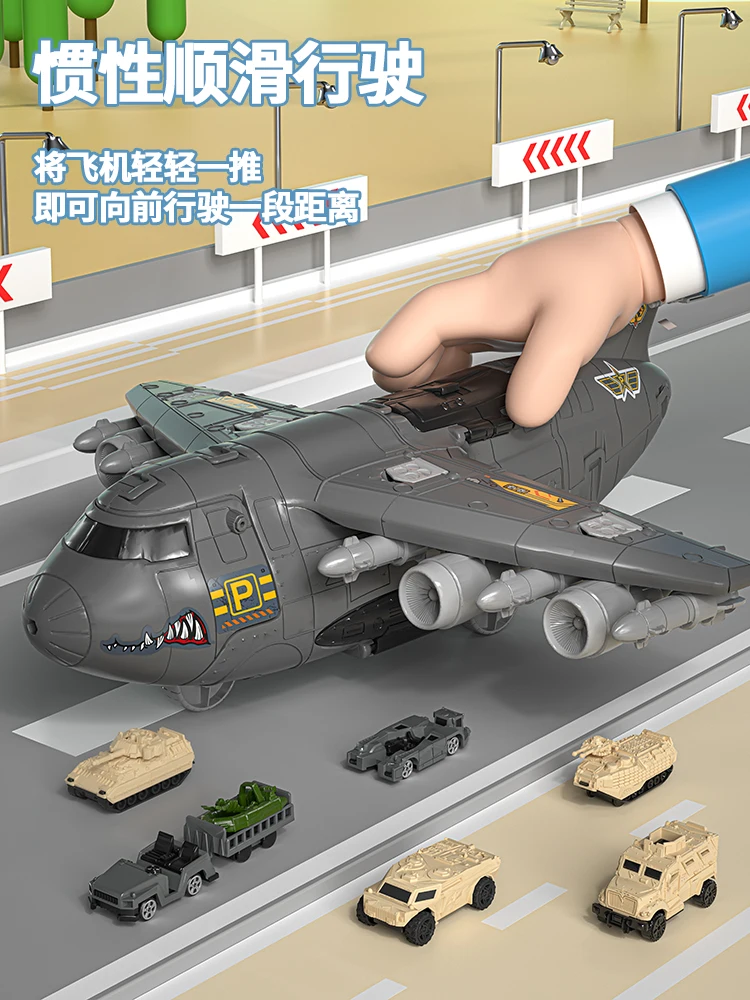 Children's puzzle can receive military transport model toy boy fighter simulated military base scene