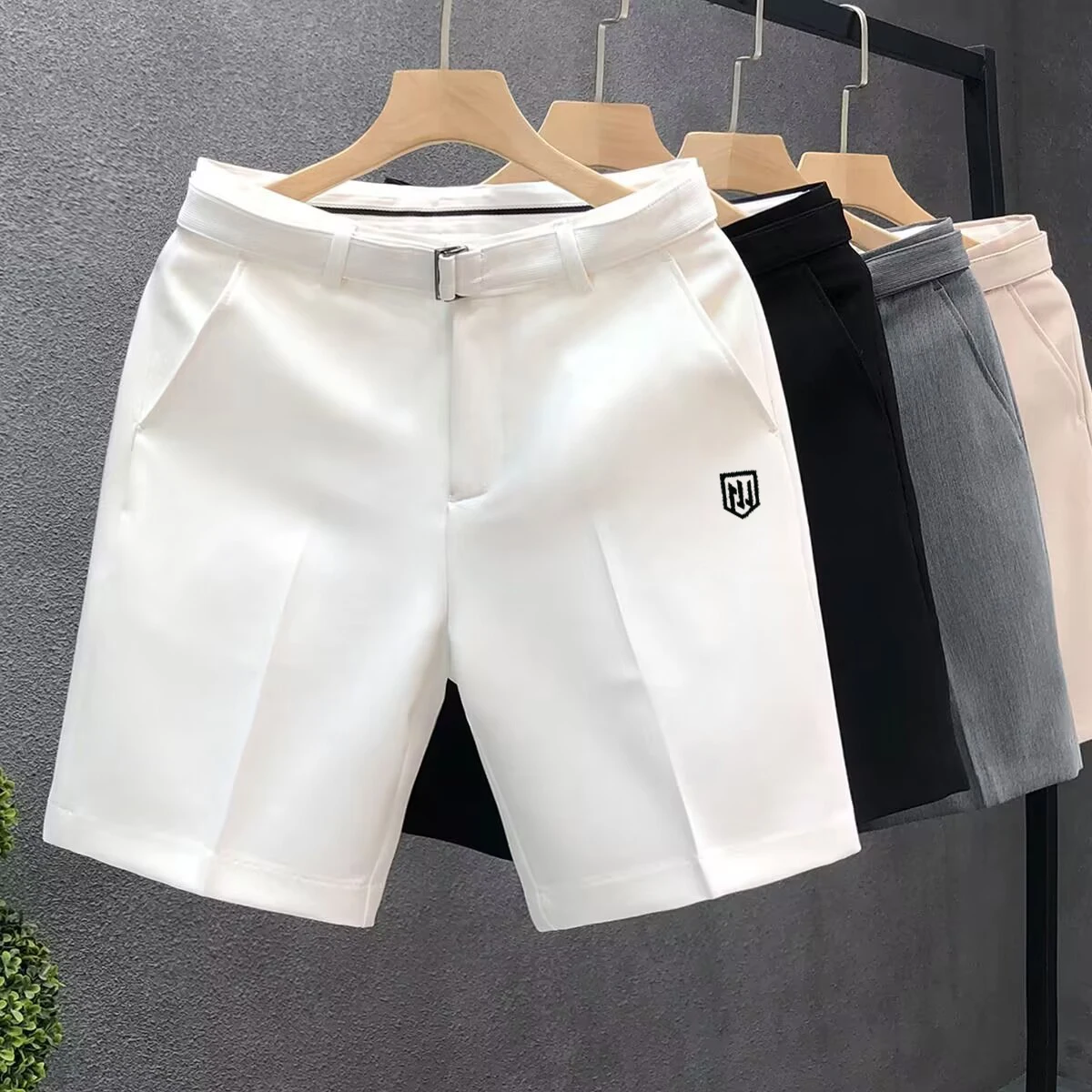 Men's slim casual pants Men's casual shorts brand embroidery LOGO Golf sports pants ball pants Men's suit pants