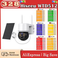 Hiseeu WTD512 1080P WiFi Camera with Solar Panel 5X Zoom PIR Motion Detection 2-way Audio Video