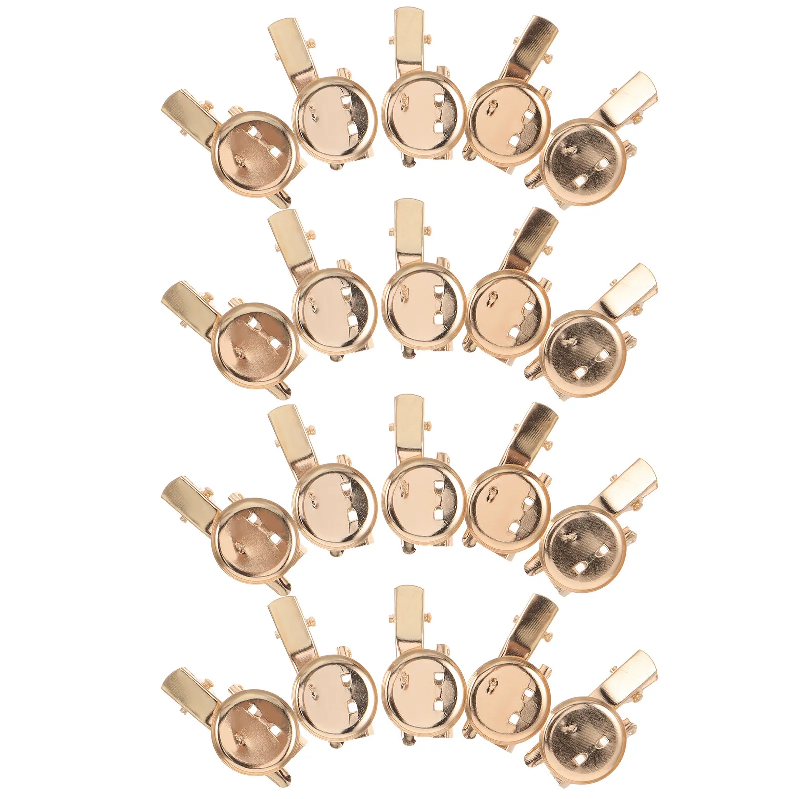 50Pcs Dual Function DIY Brooch Making Base Pin and Duckbill Clip Blank Round Brooch Tray Metal Badge Bezel Tray Craft