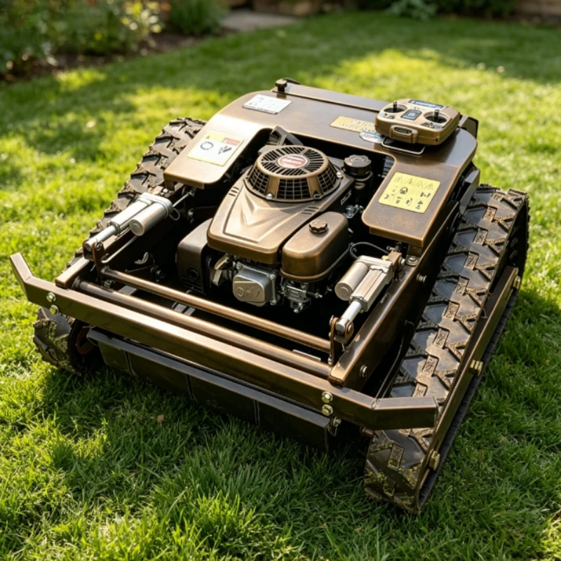 All Terrain Wasteland Weeding Crawler Remote Lawn Mower 300m Remote Range Tracked RC Grass Trimmer For Farm Park