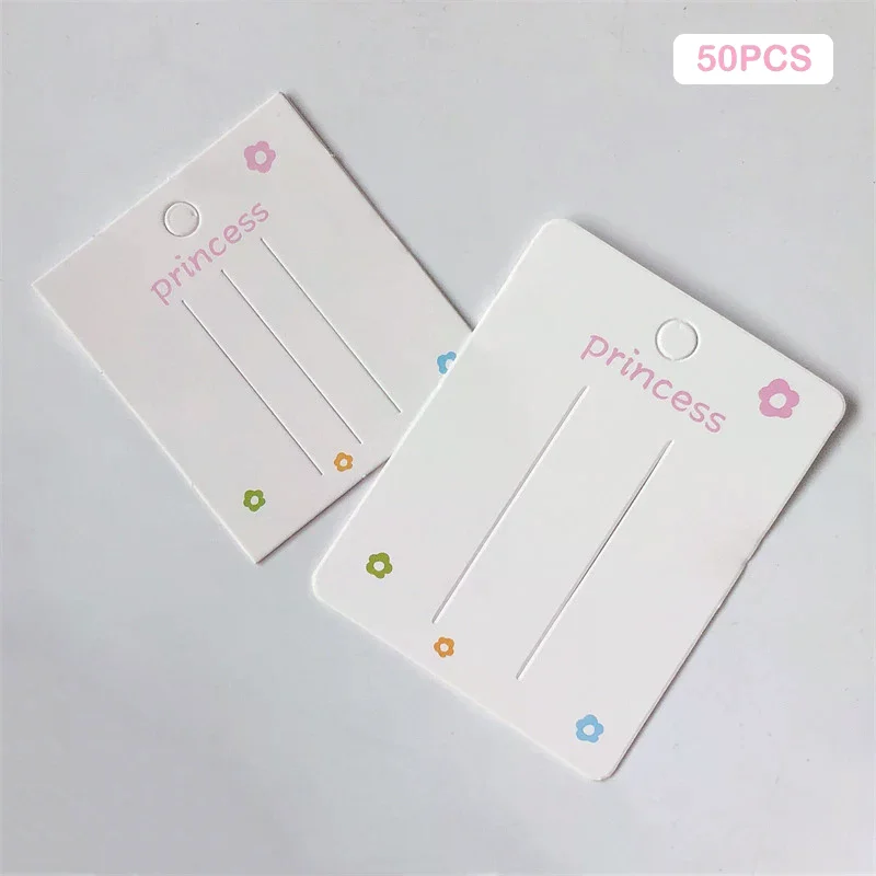 50PCS Blank Hair Clip Paper Cards Hair Accessories Jewelry Display Card Fashion Hair Clip Holder Headwear Packaging Card