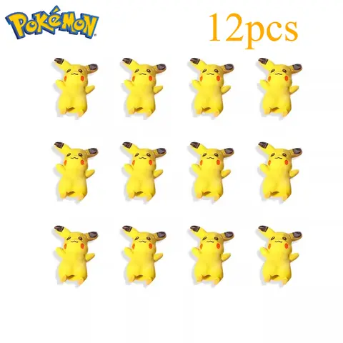 12pcs Pikachu Anime Figure Eraser Cute Pokemon Creative Stationery Office Student School Supplies Teacher Reward Gifts Toys