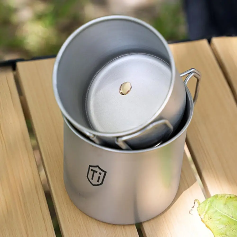 Camping Mug Titanium Cup Tourist Tableware Picnic Utensils Outdoor Kitchen Equipment Travel Cooking Set Cookware Hiking image 5