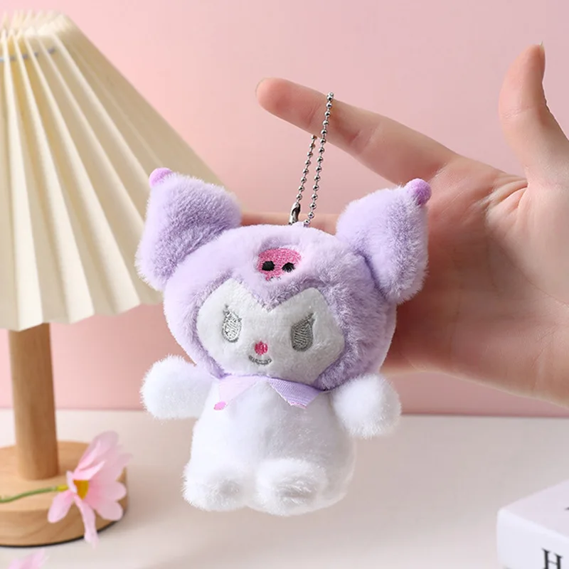 

13cm Sanrio Kuromi Anime Plush Toys Keychain Schoolbag Pendant Anime Figure Stuffed Doll Car Accessories Kids Birthday Gifts