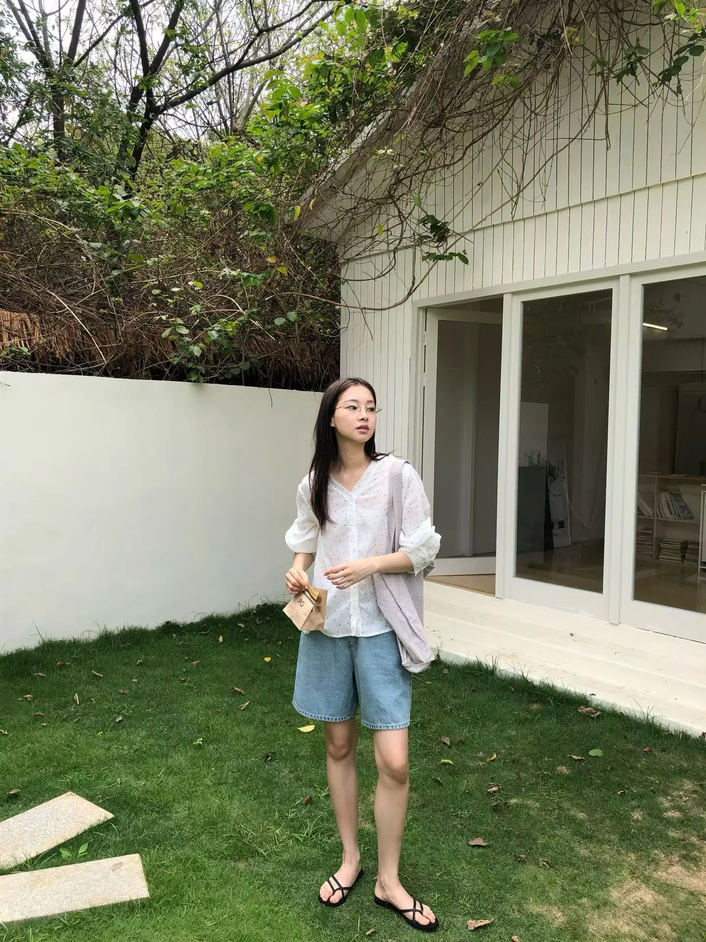 

Lilian Milu Room Korean Style Simple Versatile Casual Polka Dot Long Sleeve Women's Shirt Breathable Comfortable Spring Fashion