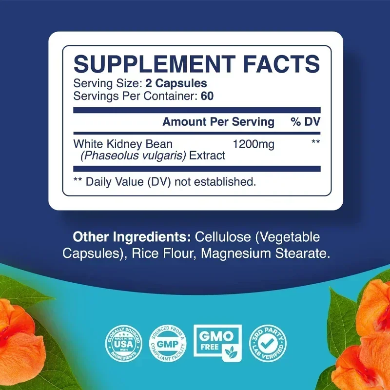 White Kidney Bean - Weight Management, Suppresses Appetite, Promotes Metabolism, Carbohydrate Breakdown, Improves Energy Levels