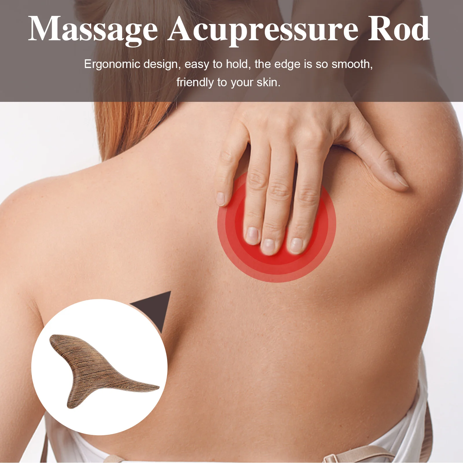 

Wood Massage Tool Portable Gua Sha Scraping Tool Ergonomic Design Whole Body Massager Foot Neck Shoulder Pain Relief Skin Care