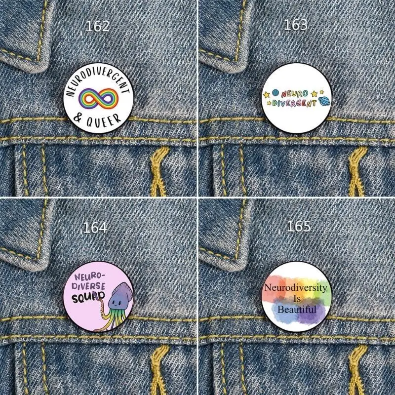  Actually Autistic Enamel Pin Brooch Autistic Symbol Round Metal Lapel Pin Badge for Clothes Backpack Bag Decoration