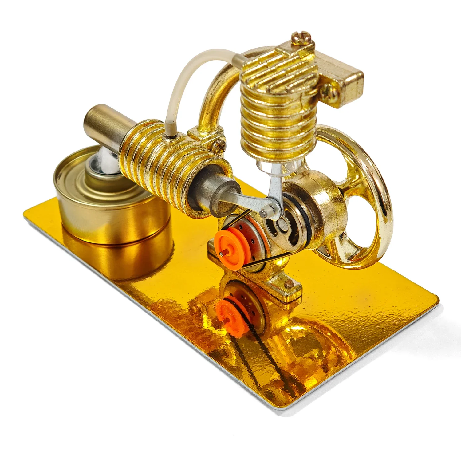 NF Science Learning Mini Hot Air Stirling Engine Motor Model Realistic Heavy Duty Metal Desktop Ornament For Educational Toy Gif